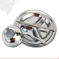 Round Shape Three Compartment Stainless Steel Plate